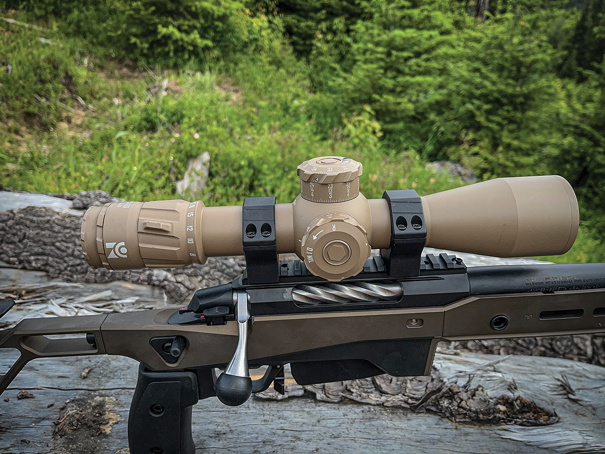 Patrick mounted Zero Compromise Optic’s exceptional ZC420 scope on the Tikka T3x Ace Game rifle during testing. The compact 4-20x 50mm FFP configuration proved an ideal pairing to the rifle’s capabilities.